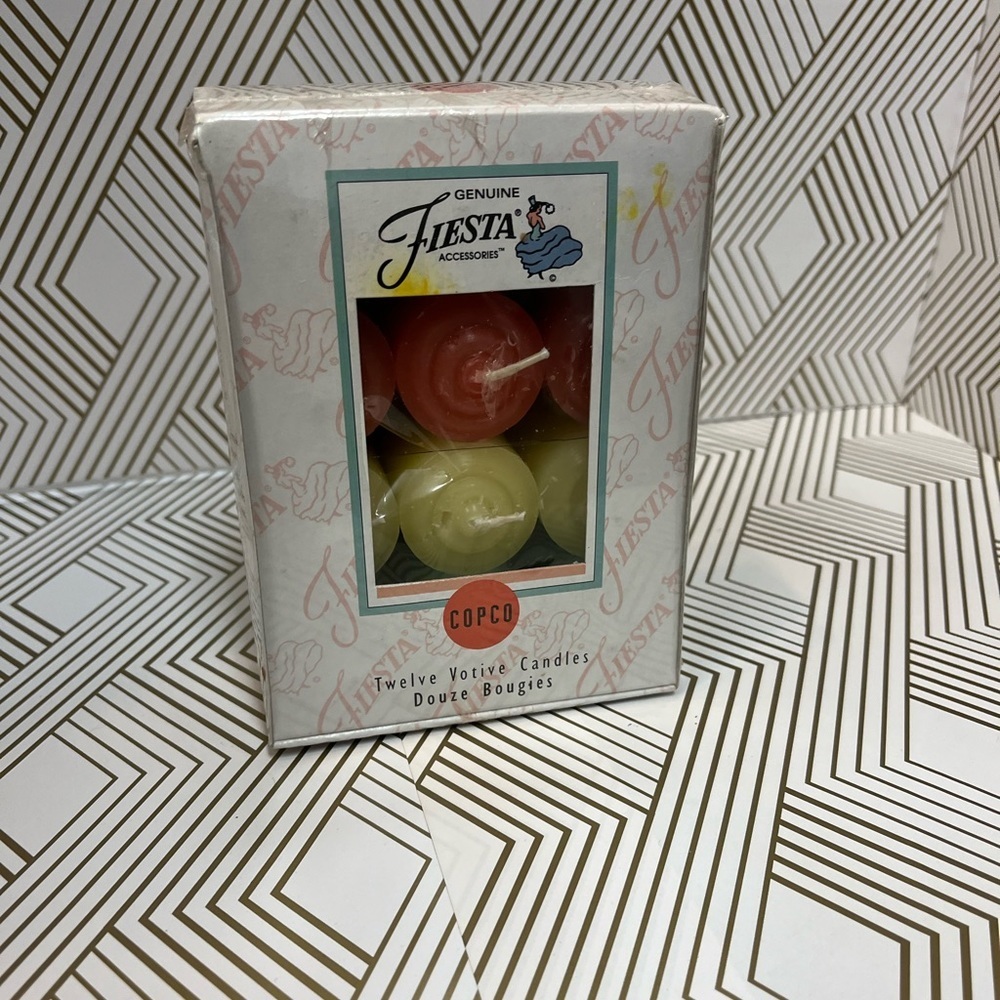Vintage 90s Fiesta Votive Candles New in Box Set of 12 by Copco HTF